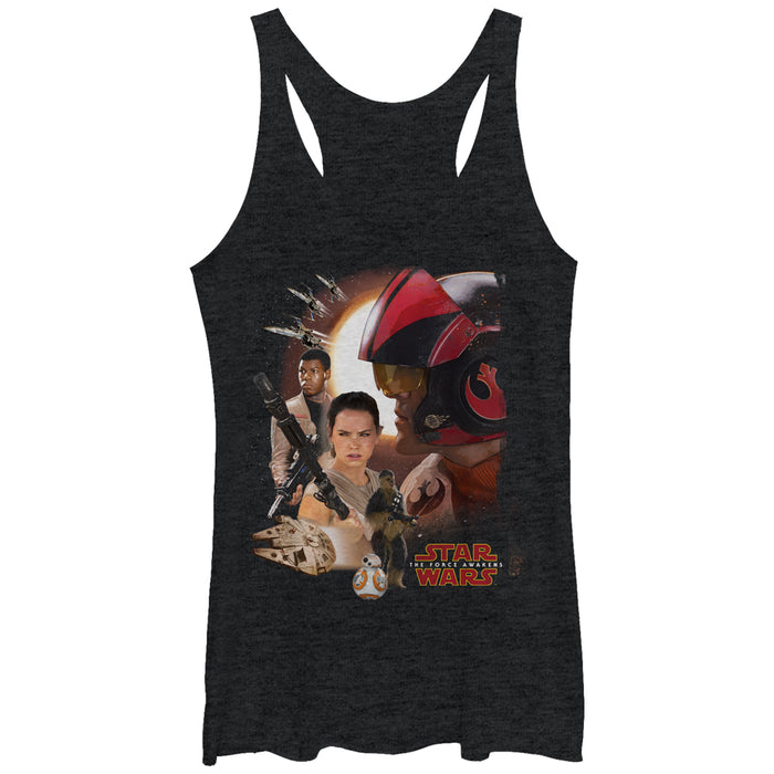 fifth sun Women's Star Wars The Force Awakens Characters Racerback Tank Top