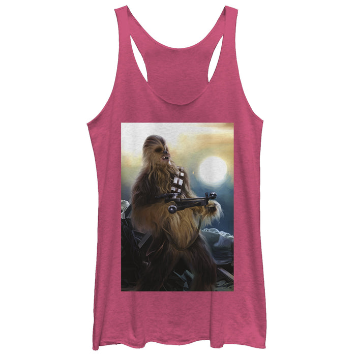 fifth sun Women's Star Wars The Force Awakens Chewbacca Bowcaster Racerback Tank Top