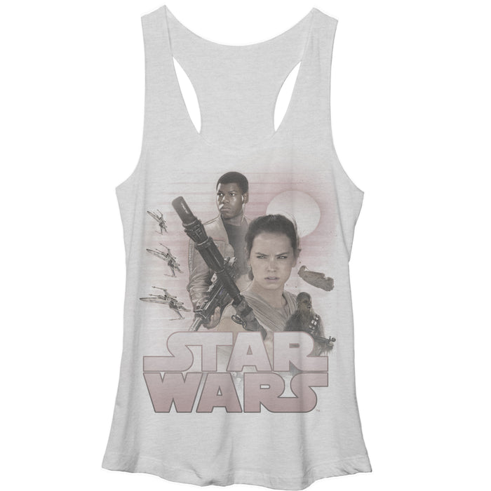 fifth sun Women's Star Wars The Force Awakens Classic Rey and Finn Racerback Tank Top