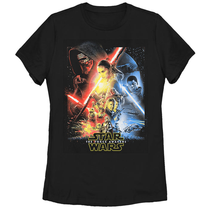 fifth sun Women's Star Wars The Force Awakens Cool Poster T-Shirt