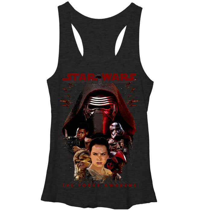 fifth sun Women's Star Wars The Force Awakens Kylo Ren and Rey Racerback Tank Top