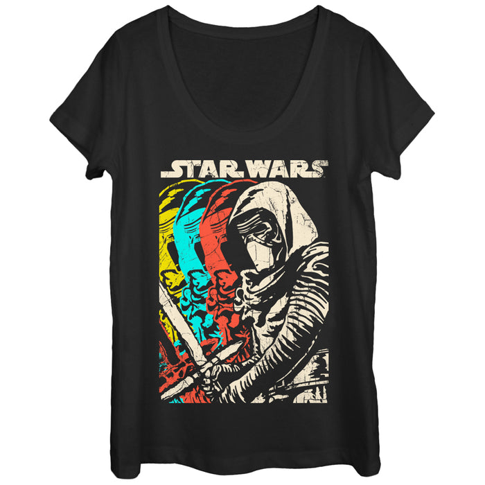 fifth sun Women's Star Wars The Force Awakens Kylo Ren Copies Scoop Neck
