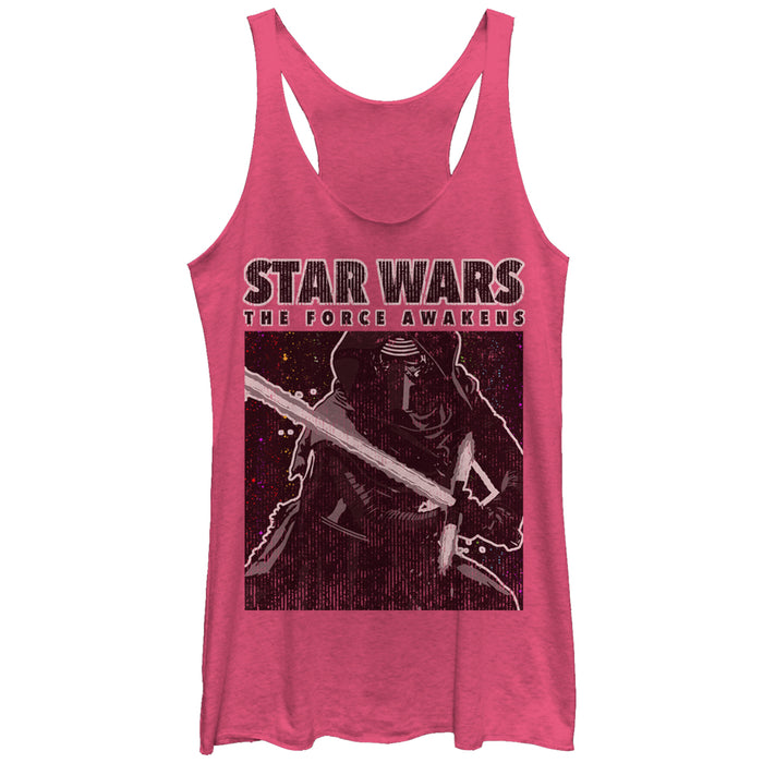 fifth sun Women's Star Wars The Force Awakens Kylo Ren Distressed Racerback Tank Top