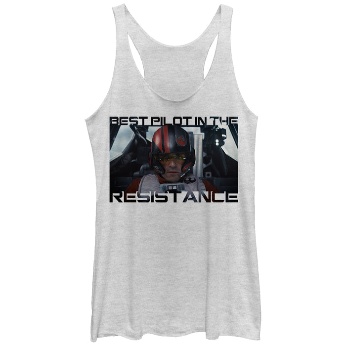 fifth sun Women's Star Wars The Force Awakens Poe Best Pilot in the Resistance Racerback Tank Top