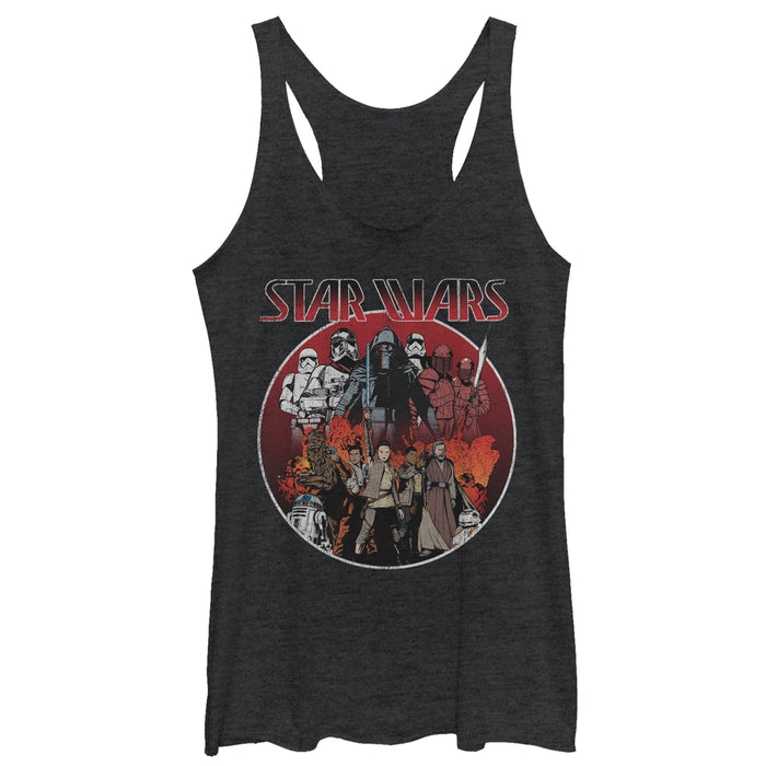 fifth sun Women's Star Wars The Last Jedi Character Circle Racerback Tank Top