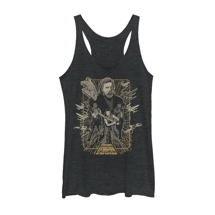 fifth sun Women's Star Wars The Last Jedi Group Frame Racerback Tank Top