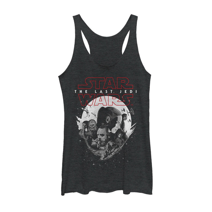 fifth sun Women's Star Wars The Last Jedi Group Planet Logo Racerback Tank Top