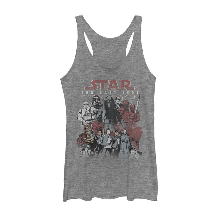 fifth sun Women's Star Wars The Last Jedi Group Shot Racerback Tank Top
