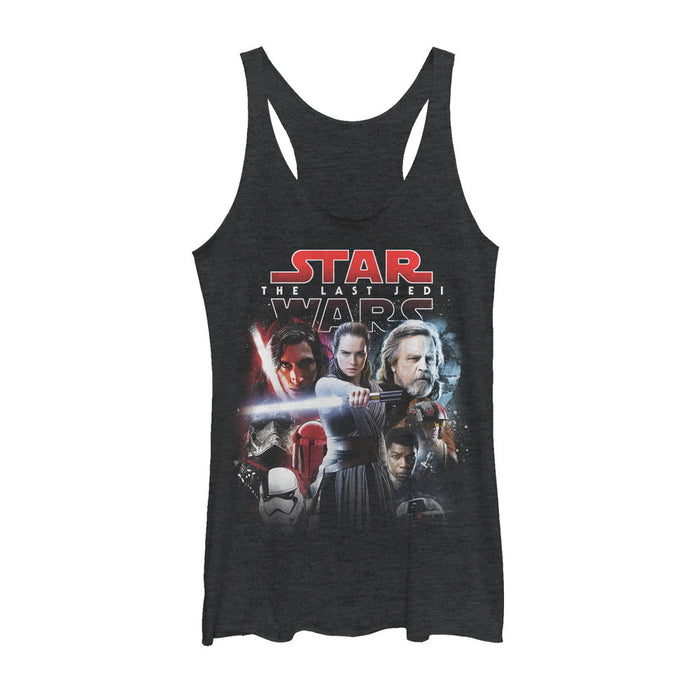 fifth sun Women's Star Wars The Last Jedi Movie Poster Style Racerback Tank Top