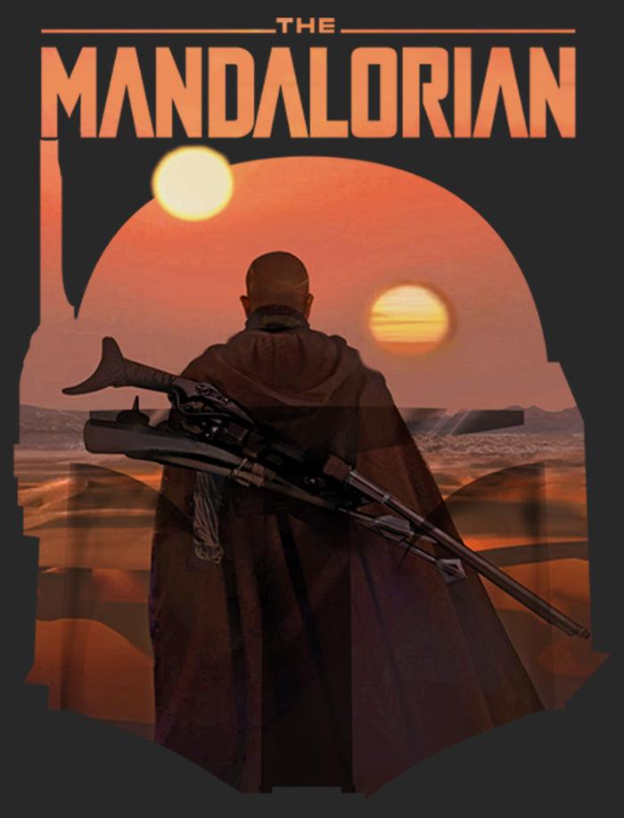 Fifth Sun Women's Star Wars: The Mandalorian Boba Fett Sunset Helmet T-Shirt