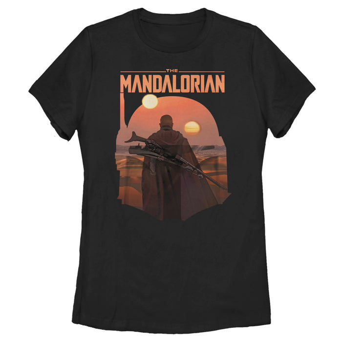 fifth sun Women's Star Wars: The Mandalorian Boba Fett Sunset Helmet T-Shirt