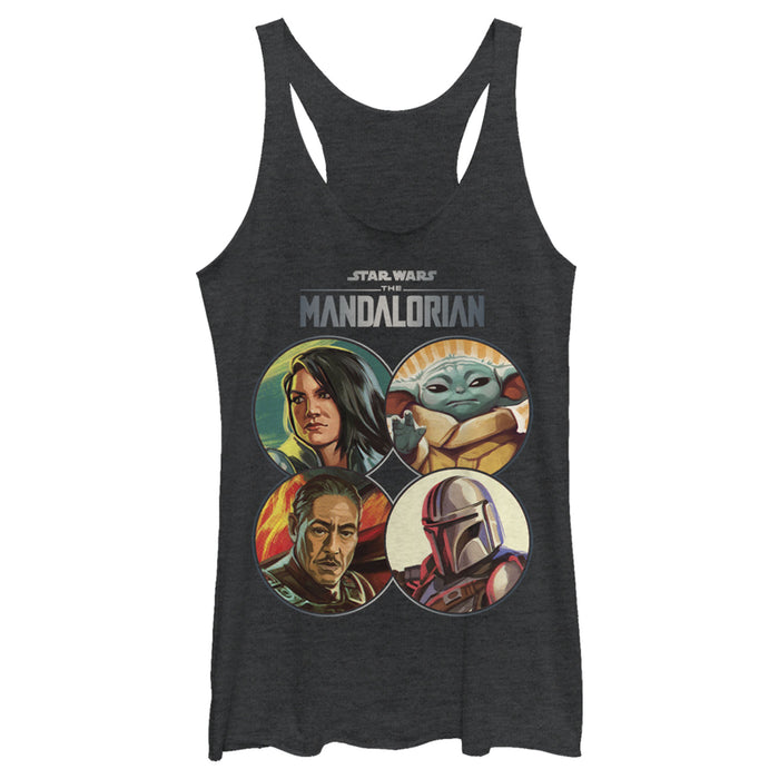 fifth sun Women's Star Wars: The Mandalorian Character Frame Racerback Tank Top