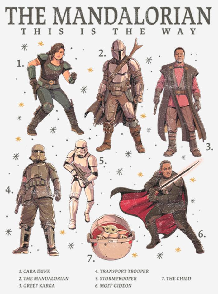 Fifth Sun Women's Star Wars: The Mandalorian Character Guidebook T-Shirt
