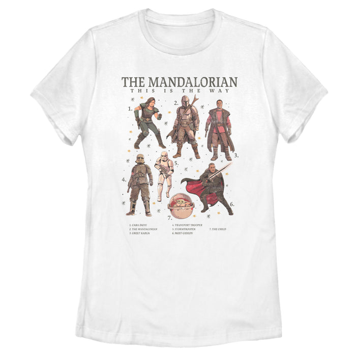 fifth sun Women's Star Wars: The Mandalorian Character Guidebook T-Shirt