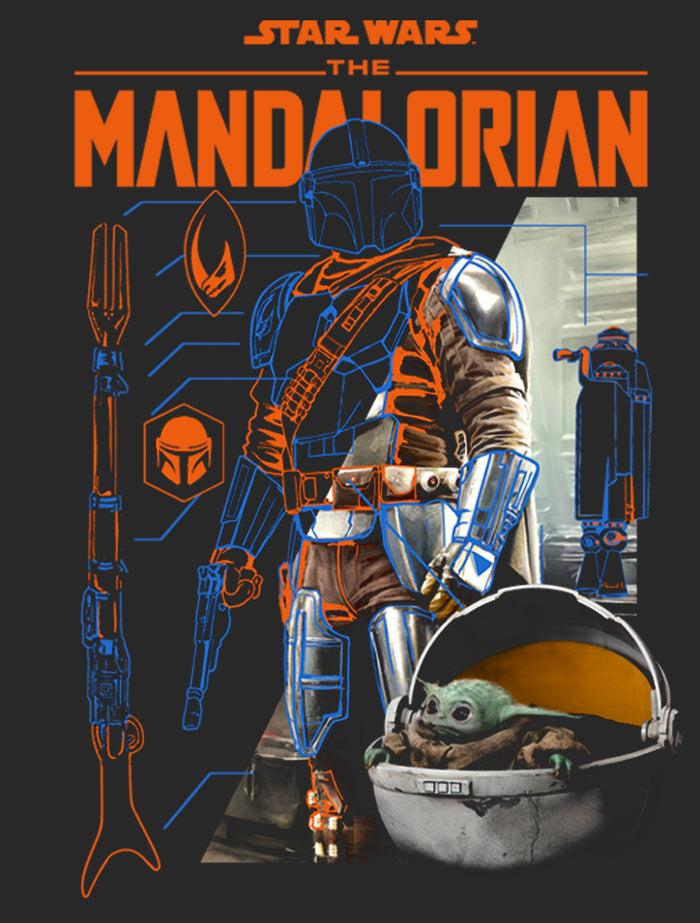 Fifth Sun Women's Star Wars: The Mandalorian Din Djarin Schematics T-Shirt