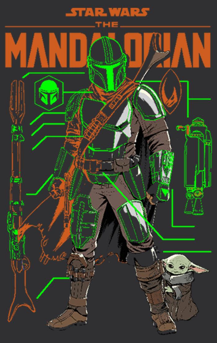 Fifth Sun Women's Star Wars: The Mandalorian Duo Schematics Racerback Tank Top