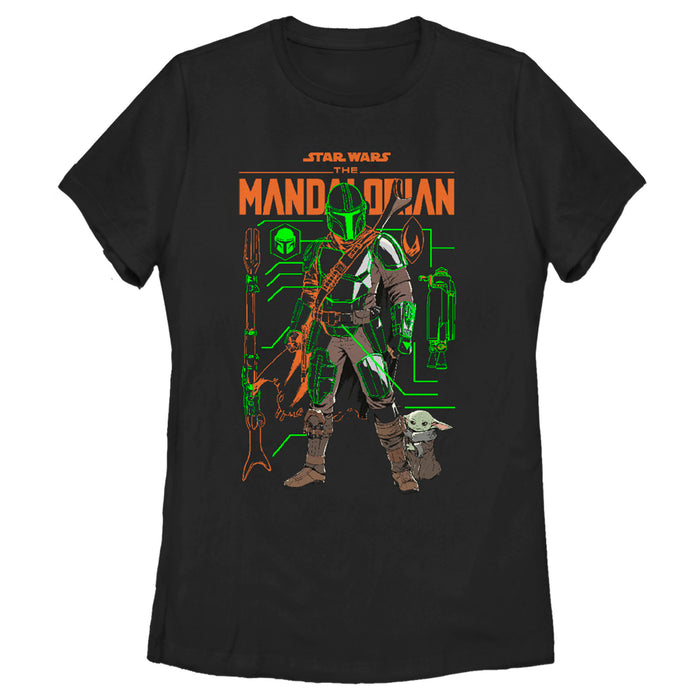 fifth sun Women's Star Wars: The Mandalorian Duo Schematics T-Shirt