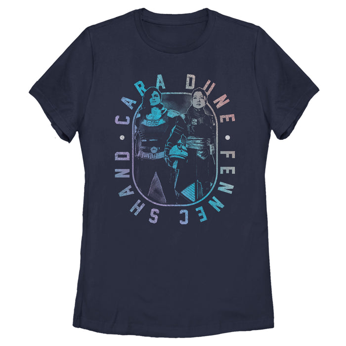 fifth sun Women's Star Wars: The Mandalorian Female Mercenaries Gradient T-Shirt