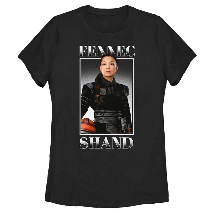 fifth sun Women's Star Wars: The Mandalorian Fennec Shand Portrait T-Shirt
