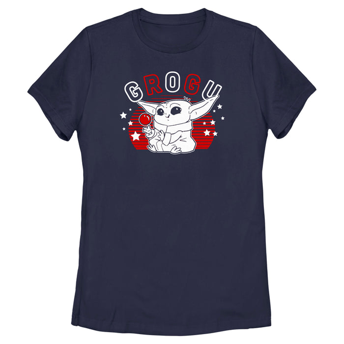 fifth sun Women's Star Wars: The Mandalorian Fourth of July Cute Grogu T-Shirt