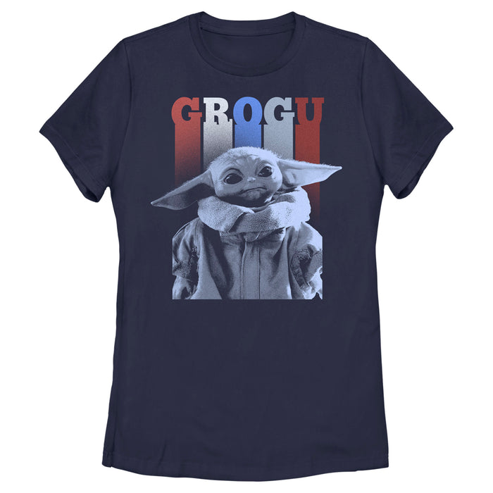 fifth sun Women's Star Wars: The Mandalorian Fourth of July Grogu Portrait T-Shirt