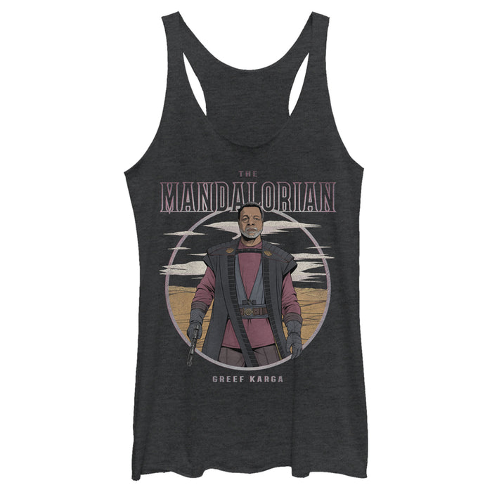 fifth sun Women's Star Wars: The Mandalorian Greef Karga Portrait Racerback Tank Top