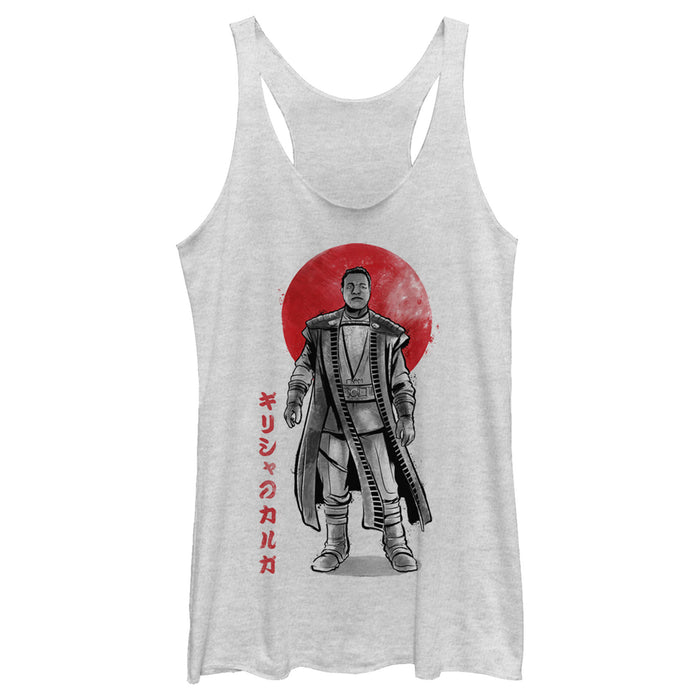 fifth sun Women's Star Wars: The Mandalorian Greef Karga Watercolor Portrait Racerback Tank Top