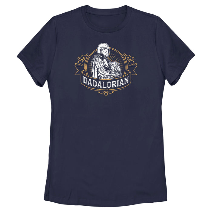 fifth sun Women's Star Wars: The Mandalorian Grogu and Din Djarin Dadalorian Banner Sketch T-Shirt
