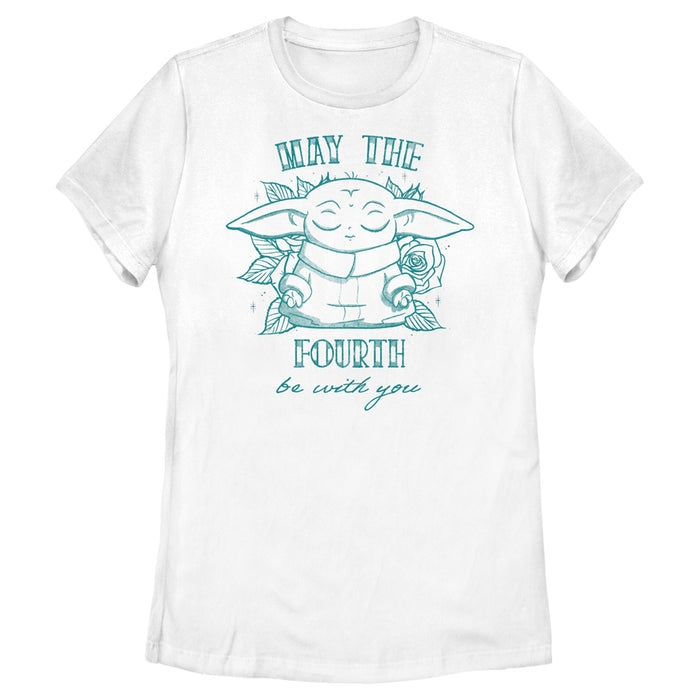 fifth sun Women's Star Wars: The Mandalorian Grogu May the Fourth Be With You T-Shirt