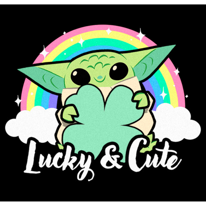 Fifth Sun Women's Star Wars: The Mandalorian Grogu St. Patrick's Day Rainbow Lucky And Cute T-Shirt