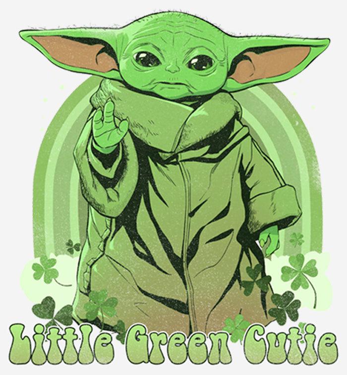 Fifth Sun Women's Star Wars: The Mandalorian Grogu St. Patrick's Day Little Green Cutie T-Shirt