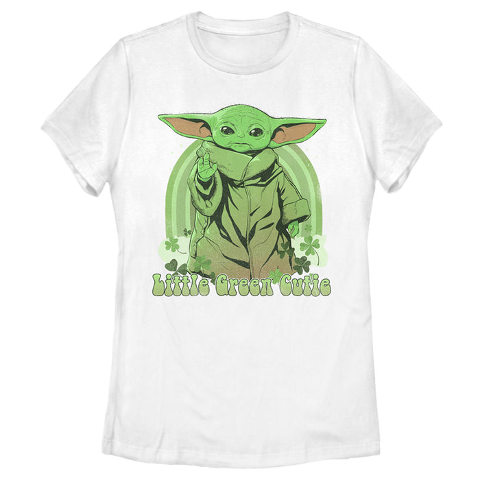 fifth sun Women's Star Wars: The Mandalorian Grogu St. Patrick's Day Little Green Cutie T-Shirt