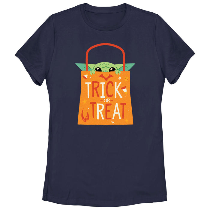 fifth sun Women's Star Wars: The Mandalorian Halloween Grogu Trick or Treat Bag T-Shirt