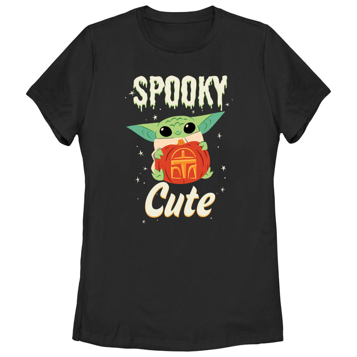 fifth sun Women's Star Wars: The Mandalorian Halloween Grogu Spooky Cute Pumpkin T-Shirt