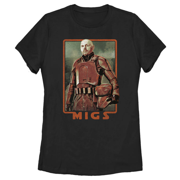 fifth sun Women's Star Wars: The Mandalorian Migs Rustic Portrait T-Shirt