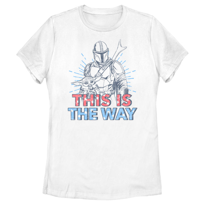fifth sun Women's Star Wars: The Mandalorian Patriotic Mando and Grogu This is the Way T-Shirt