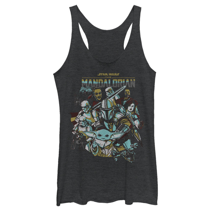 fifth sun Women's Star Wars: The Mandalorian Protect The Child Racerback Tank Top