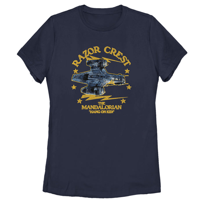 fifth sun Women's Star Wars: The Mandalorian Razor Crest Hang On Kid T-Shirt