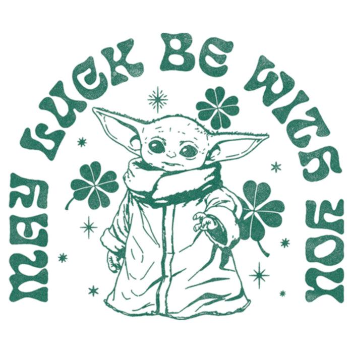 Fifth Sun Women's Star Wars: The Mandalorian St. Patrick's Day Grogu May Luck Be With You Retro T-Shirt