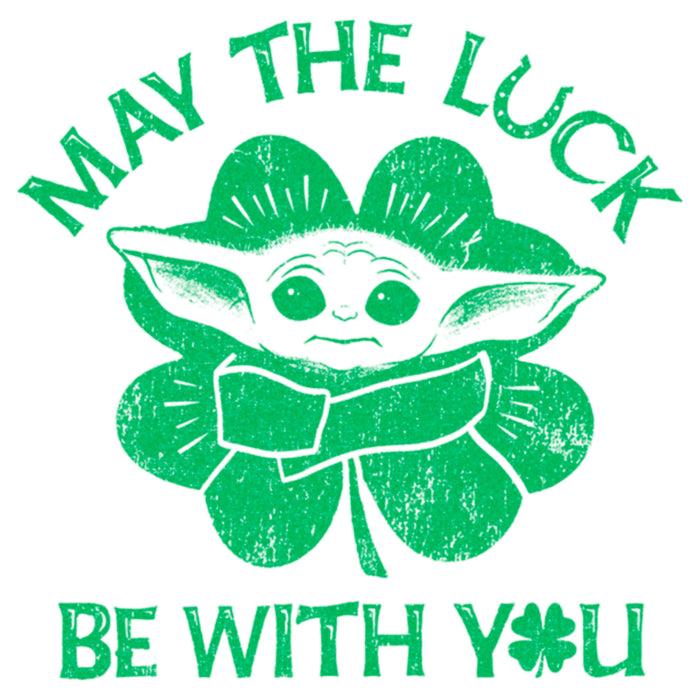 Fifth Sun Women's Star Wars: The Mandalorian St. Patrick's Day Grogu May The Luck Be With You Retro T-Shirt