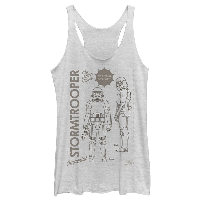 fifth sun Women's Star Wars: The Mandalorian Stormtrooper Action Figure Racerback Tank Top