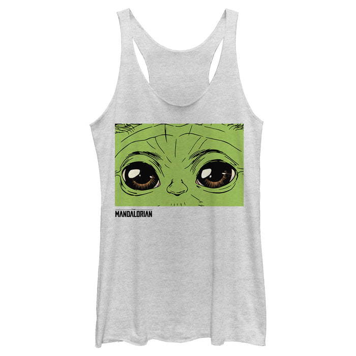 fifth sun Women's Star Wars: The Mandalorian The Child Hypnotic Eyes Racerback Tank Top