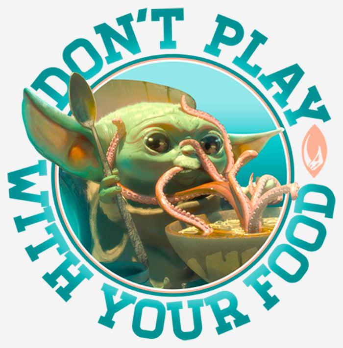 Fifth Sun Women's Star Wars: The Mandalorian The Child Playing With Food T-Shirt