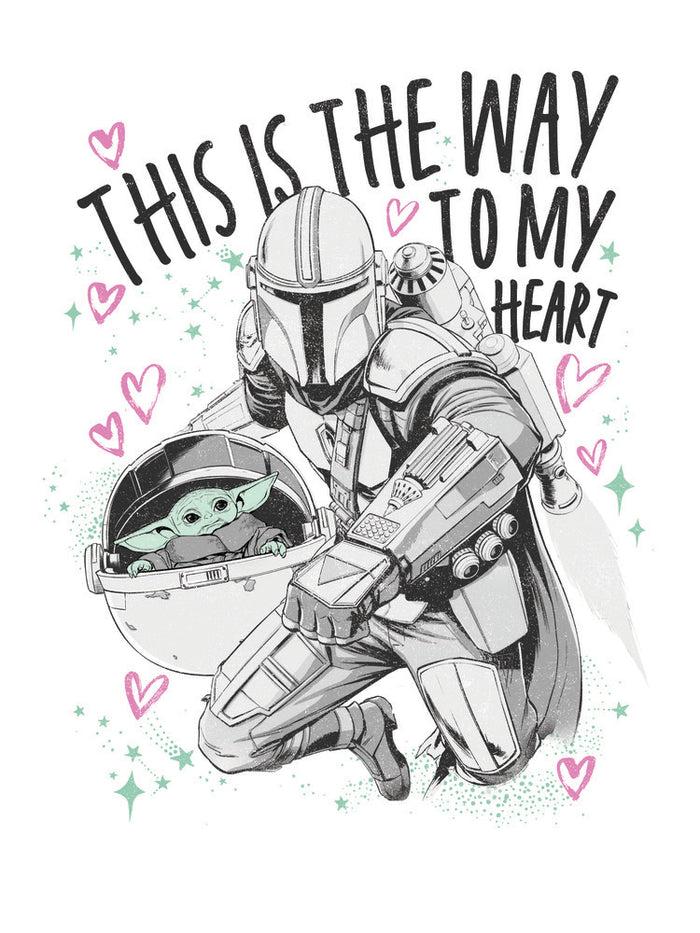 Fifth Sun Women's Star Wars: The Mandalorian Valentine's Day The Child Way To My Heart T-Shirt