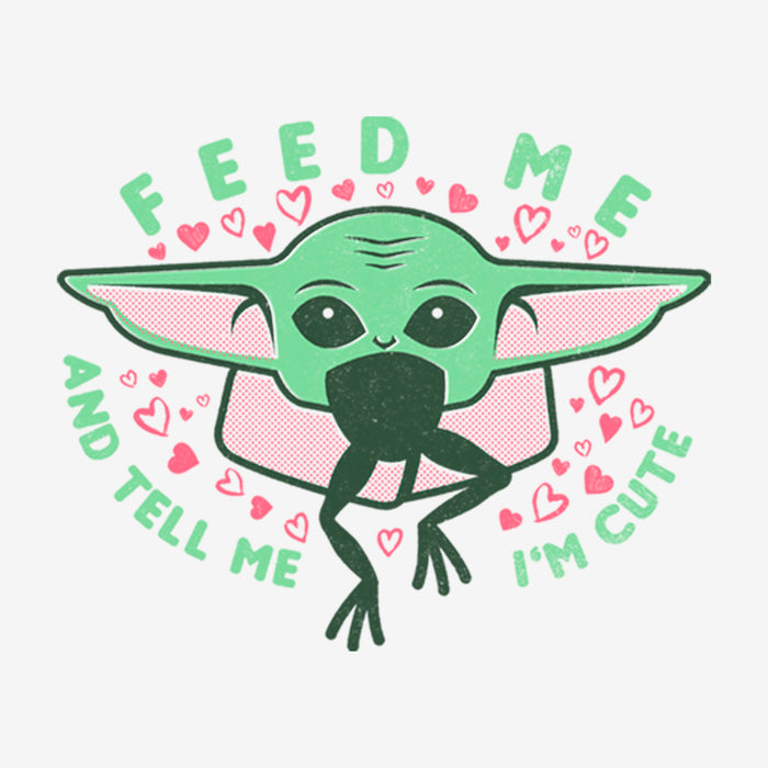 Fifth Sun Women's Star Wars: The Mandalorian Valentine's Day The Child Feed Me T-Shirt