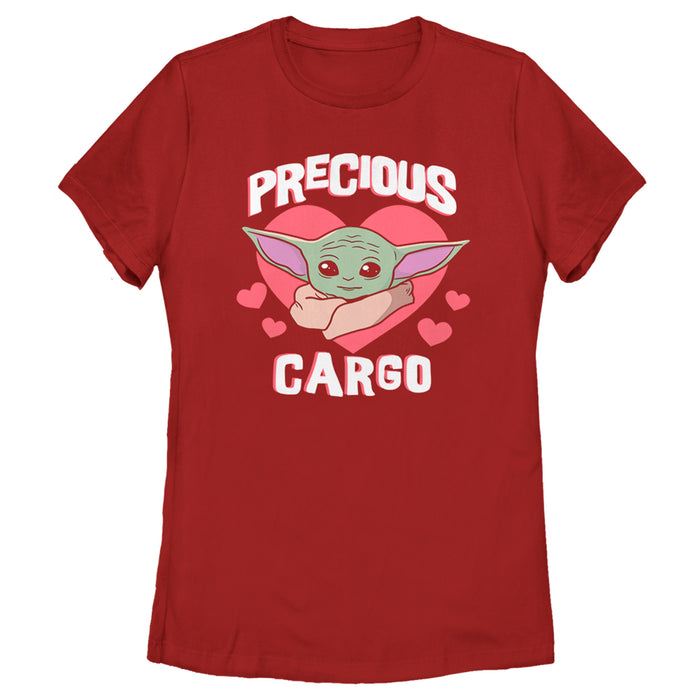 fifth sun Women's Star Wars: The Mandalorian Valentine's Day The Child Precious Cargo T-Shirt