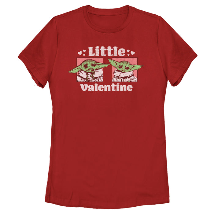fifth sun Women's Star Wars: The Mandalorian Valentine's Day The Child Little Valentine Panels T-Shirt