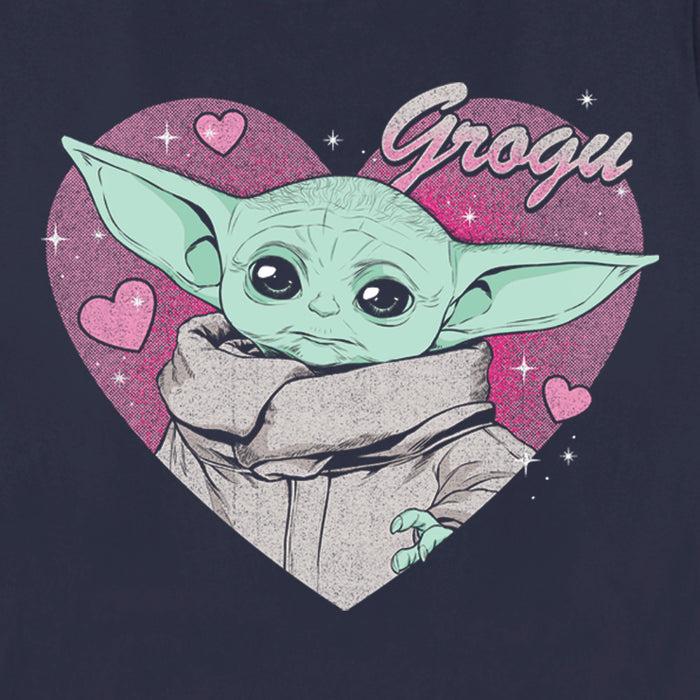 Fifth Sun Women's Star Wars: The Mandalorian Valentine's Day The Child Heart Portrait T-Shirt