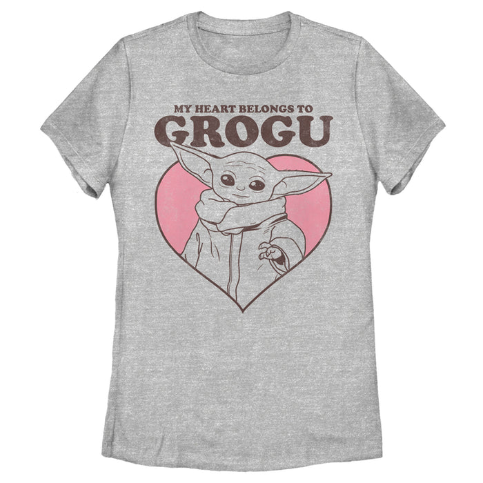 fifth sun Women's Star Wars: The Mandalorian Valentine's Day The Child Belongs to Grogu T-Shirt
