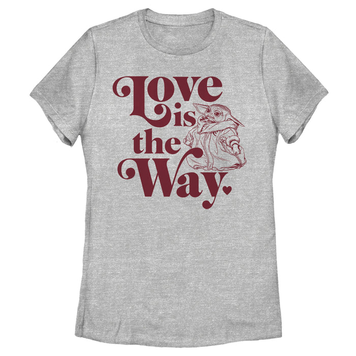 fifth sun Women's Star Wars: The Mandalorian Valentine's Day The Child Love is the Way T-Shirt